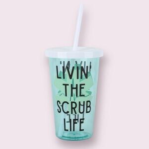 Livin’ the Scrub Life Nurse Tumbler & Straw Plastic Cup Thermos Medical Doctor